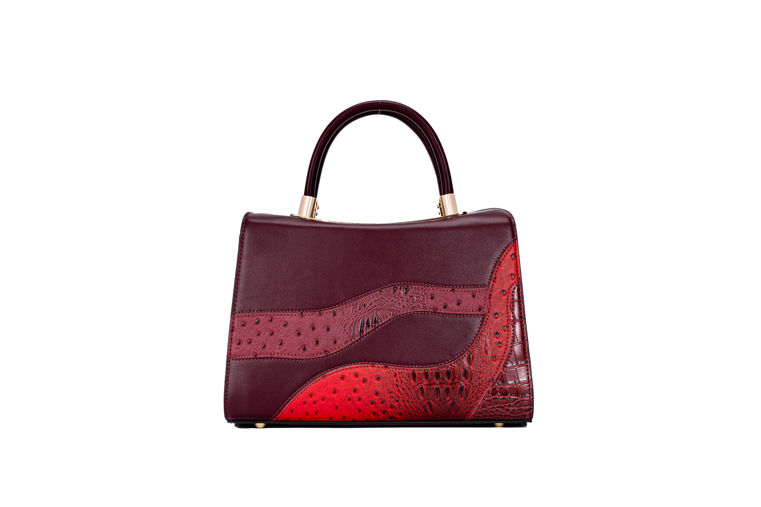 Structured Luxe Lock Crossbody Handbag – Stylish and Distinctive
